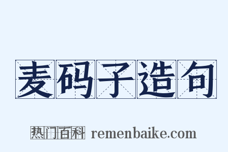 麦码子造句是什么意思的图片
